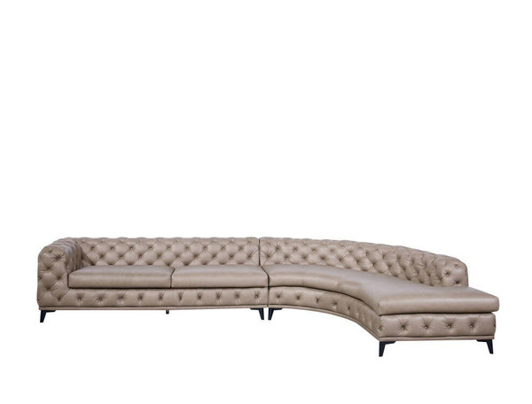 Divani Casa Kohl Contemporary Tan Raf Curved Shape Sectional Sofa W Chaise By Vig Vgev2179 Tan Raf Sect