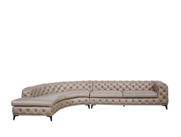 Divani Casa Kohl Contemporary Tan Laf Curved Shape Sectional Sofa W Chaise By Vig Vgev2179 Tan Laf Sect