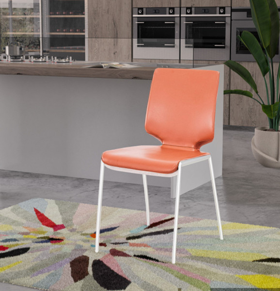 Modrest Eileen Modern Cognac Eco Leather Dining Chair Set Of 2 By Vig Vghr3637 Cognac Dc