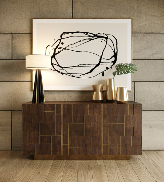 Modrest Auer Brown Oak Gold Buffet By Vig Vggm B Valdera Bt