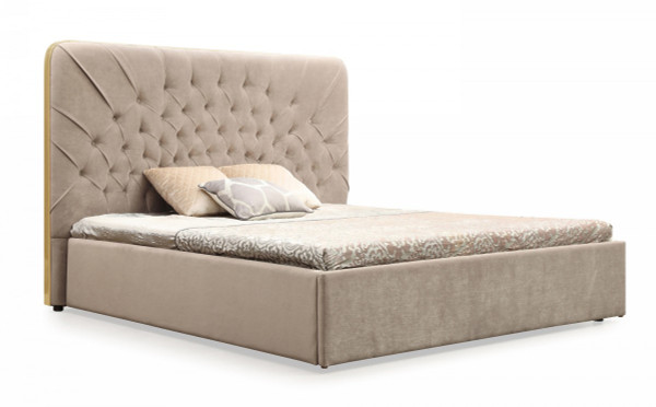 Modrest Moontide Glam Beige Velvet And Brushed Brass Bed By Vig Vgvcbd1922 19 Bed