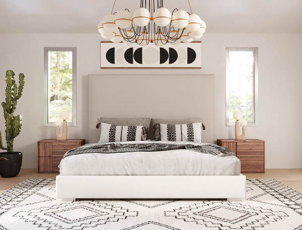 Nova Domus Sogno Italian Modern Beige Fabric High Headboard Ek Bed By Vig Vgac Sogno Bed Hh Ek