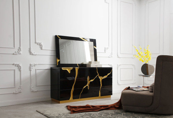 Modrest Aspen Modern Black And Gold Dresser By Vig Vgvc J1801 D L W