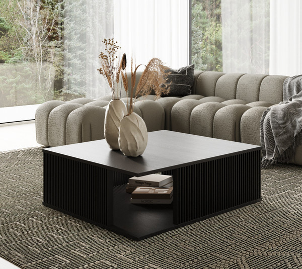 Modrest Alpine Modern Mid Century Black Ash Square Coffee Table By Vig Vgdw J5895 Blk