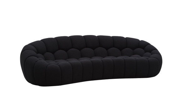 Divani Casa Yolonda Modern Curved Black Fabric Sofa By Vig Vgev 2126C Sofa Blk