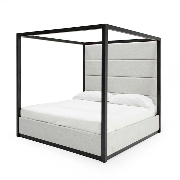 Modrest Manhattan Contemporary Canopy Grey Bed Queen By Vig Vgma Br 127 Bed Queen