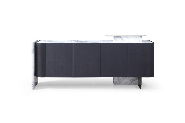 Modrest Broxburn Modern Black Oak Faux Marble Buffet By Vig Vgvcg2269 Oak