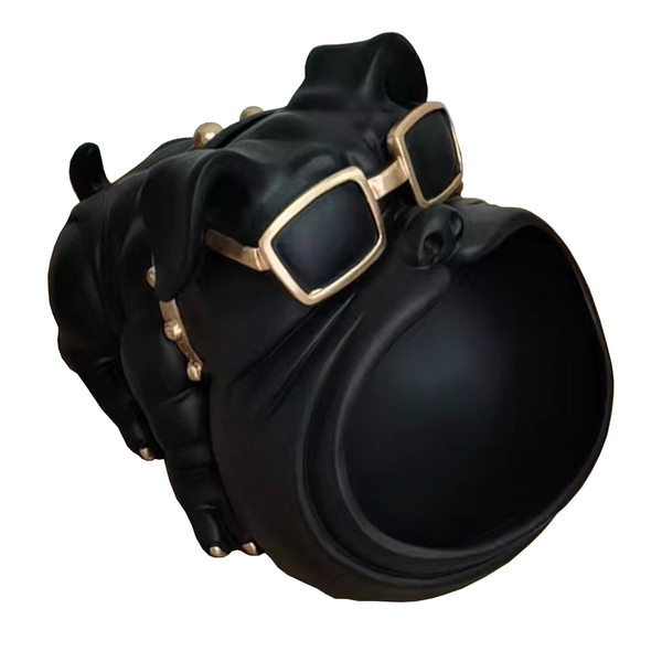 Modrest Dog With Open Mouth Modern Black Gold Sculpture By Vig Vgth 235334
