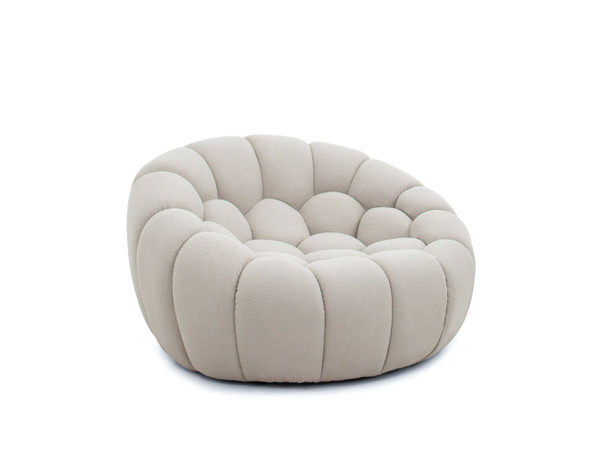 Divani Casa Yolonda Modern Curved Beige Fabric Chair By Vig Vgev2126C Chr C 01