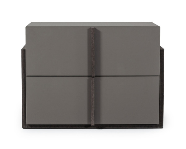 Nova Domus Lucia Italian Modern Matte Grey Elm Grey Bed 2 Nightstands Set By Vig Vgaclucia Bedns Set