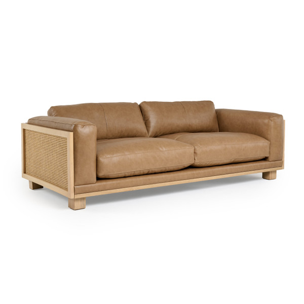 Divani Casa Danson Modern Tan Leather Wicker Sofa By Vig Vgkk Kf 8036 Sofa Sand