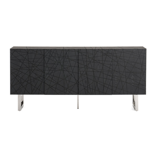 Modrest Kenda Modern Black Ash Stainless Steel Buffet By Vig Vgvcg2355 Buf