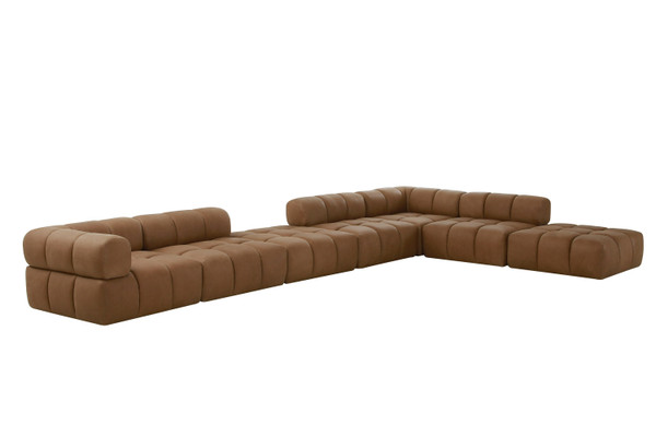 Divani Casa Everest Modern Brown Leather Modular Armless Sectional Seat By Vig Vgod Zw 23118 Arm