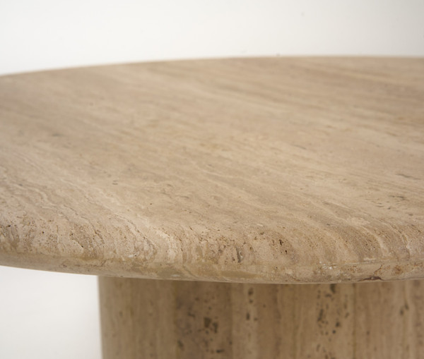 Modrest Lavaca Modern Travertine Marble Round Coffee Table By Vig Vgbr Sba 4800 Ctsm