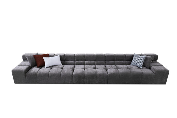 Divani Casa Rhonda Modern Grey Fabric 4 Seater Sofa By Vig Vgah Sf2037 Gry