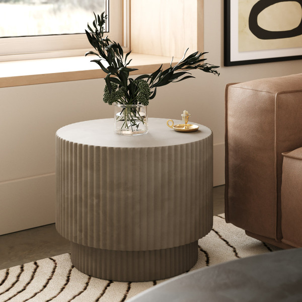 Modrest Gruver Modern Grey Concrete End Table By Vig Vggr 674650 Gry