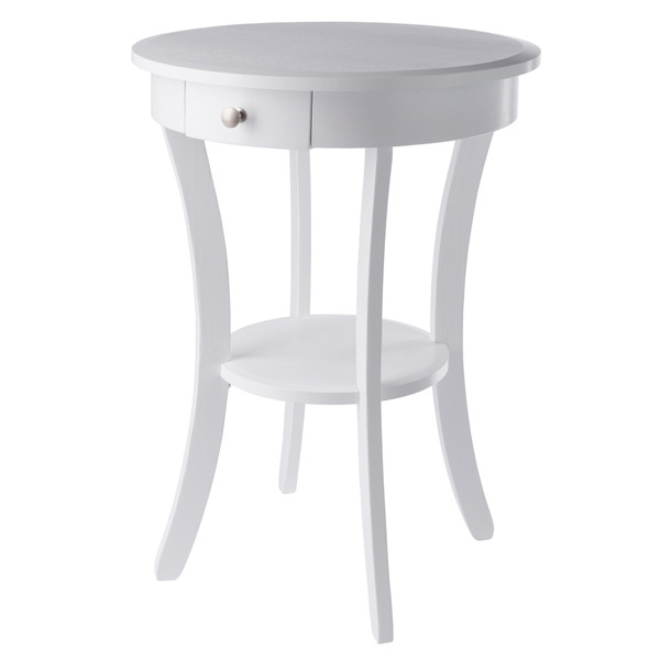Sasha Round Accent Table White 40575 By Winsome Wood