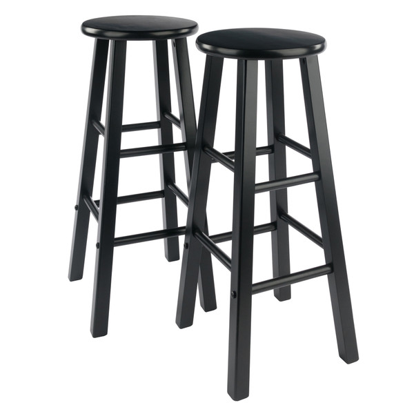 Element 2 Piece Bar Stool Set Black 43941 By Winsome Wood