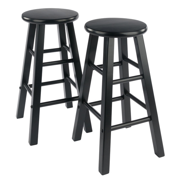 Element 2 Piece Counter Stool Set Black 43941 By Winsome Wood