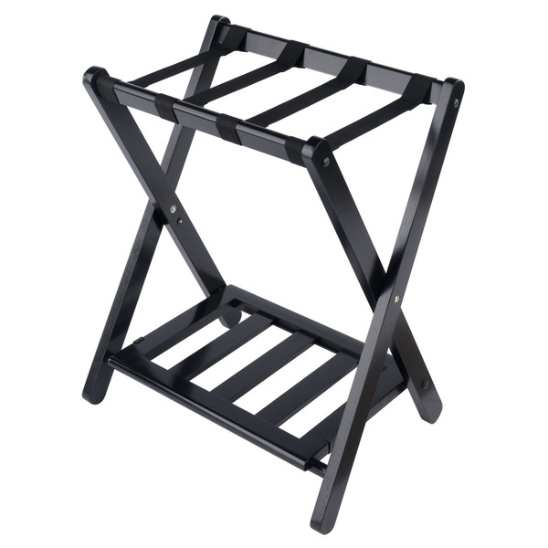 Raya Luggage Rack With Shelf Black 45114 By Winsome Wood