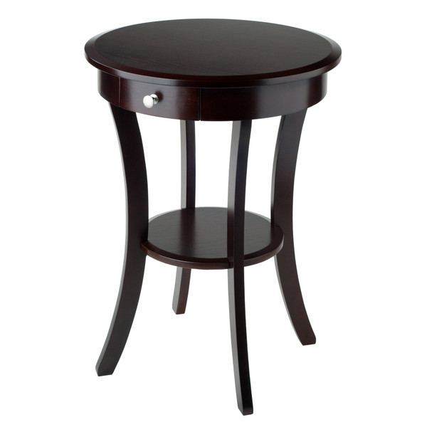 Sasha Round Accent Table Cappuccino 40585 By Winsome Wood