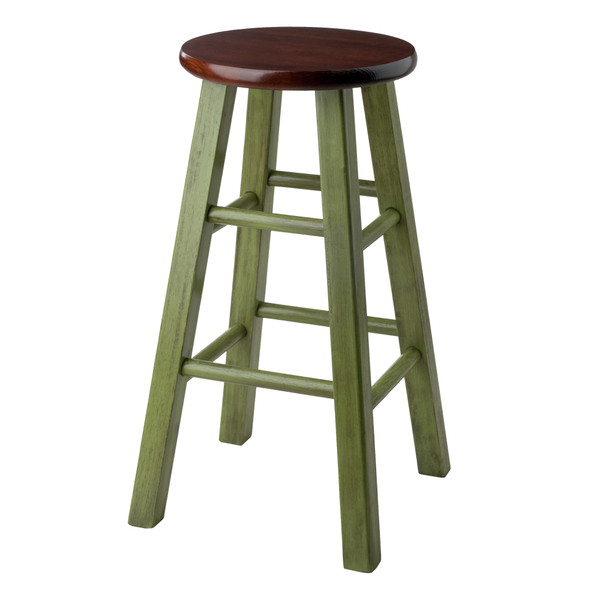 Ivy Counter Stool Rustic Green And Walnut 42979 By Winsome Wood