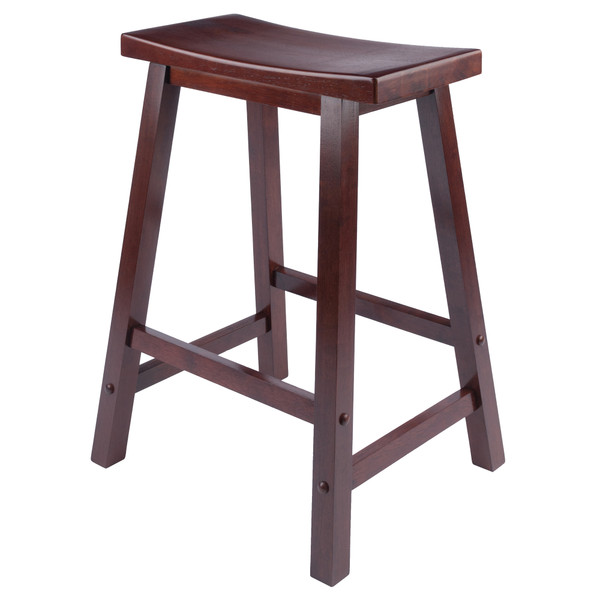 Satori Saddle Seat Counter Stool Walnut 39600 By Winsome Wood