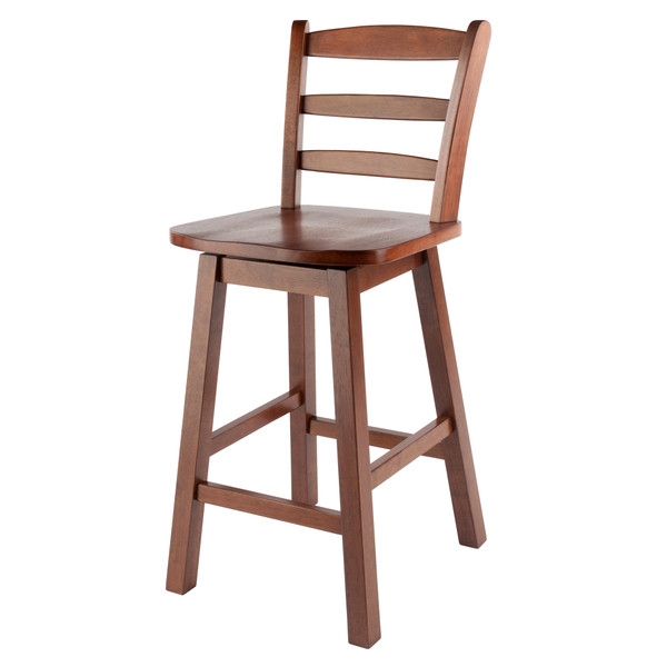 Scalera Ladder Back Swivel Seat Counter Stool Walnut 44256 By Winsome Wood