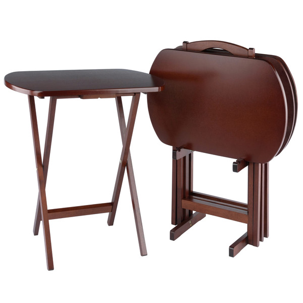 Corbett 5 Piece Oversize Snack Table Set Walnut 37803 By Winsome Wood