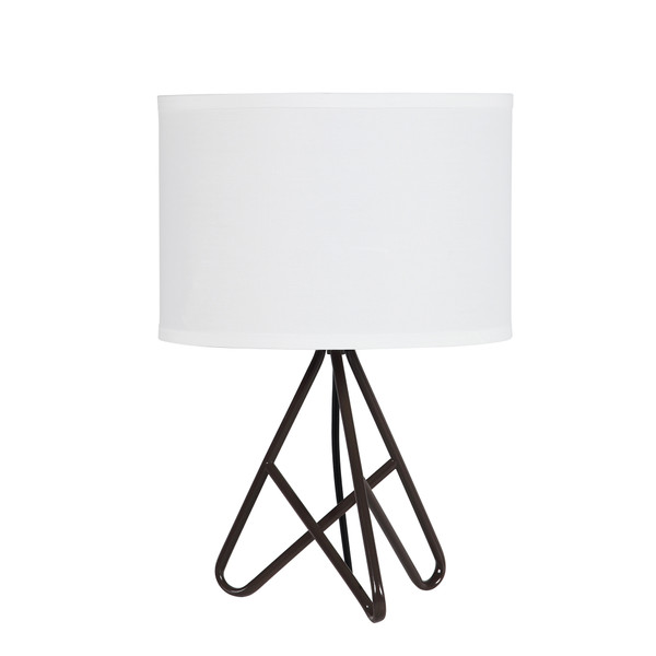 17 5 In Watson Espresso Metal Tripod Table Lamp Hbl2114 By Ore