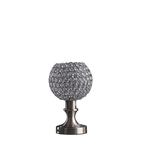 11 5 In Crystal Inspired Sequin Elise Uplight Brush Silver Table Lamp Hbl2180 By Ore