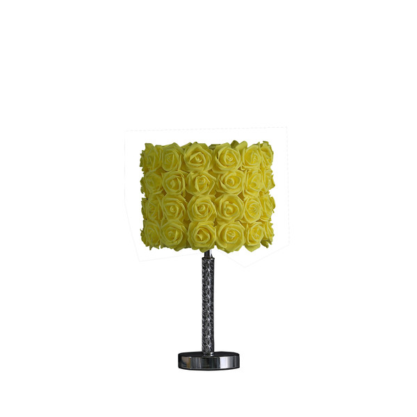 18 25 In Yellow Roses In Bloom Acrylic Metal Table Lamp Hbl2402 By Ore