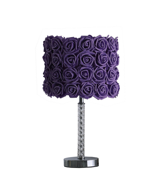 18 25 In Lavender Roses In Bloom Acrylic Metal Table Lamp Hbl2404 By Ore