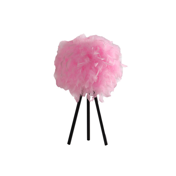 20 5 In Hot Pink Feather Shade Tripod Modern Metal Table Lamp Hbl2671 By Ore