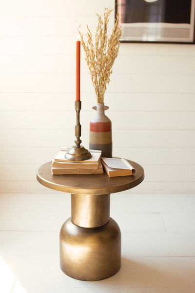 Antique Brass Metal Accent Table Cbb1131 By Kalalou