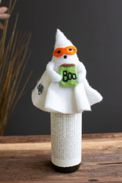 Felt Halloween Ghost Bottle Topper Chb2390 By Kalalou