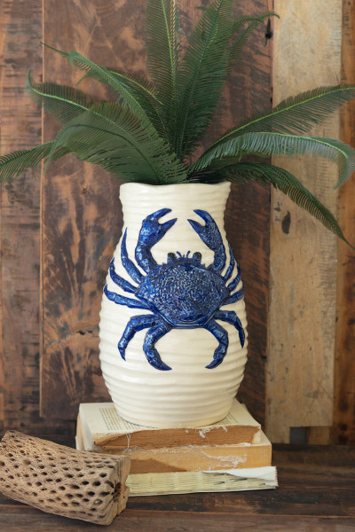 Ceramic Crab Vase Chg2272 By Kalalou
