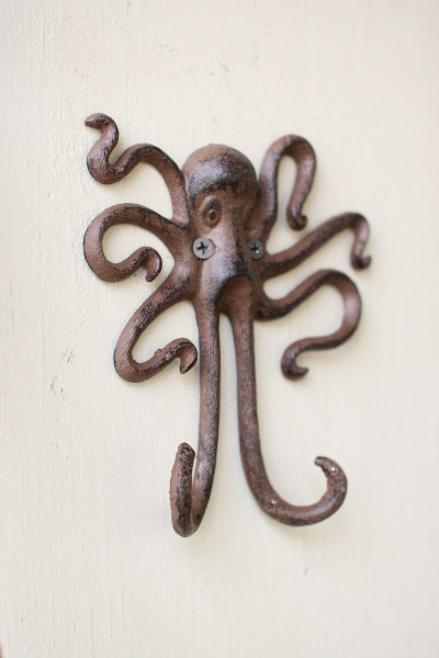 Cast Iron Octopus Wall Hook Pack Of 4 Cxx2816K By Kalalou