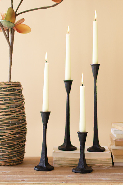 Cast Iron Taper Candle Holders Set Of 4 Cyb1400 By Kalalou