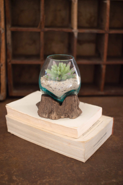 Blown Glass Bowl On Driftwood Base Smallall Pack Of 2 Dwa1004K By Kalalou