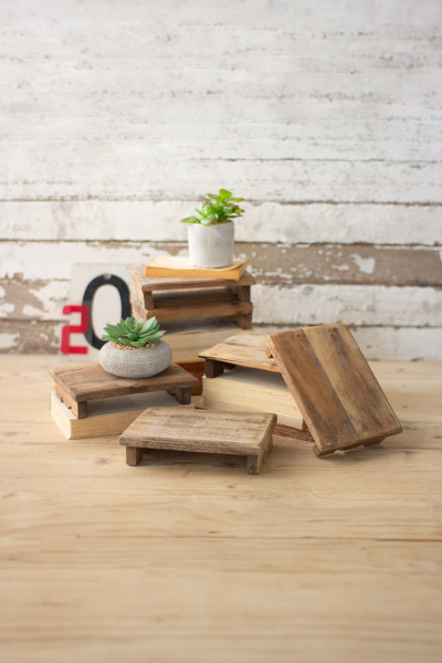 Repurposed Rectangle Wooden Riser Pack Of 6 Nda2174 By Kalalou