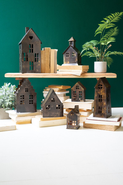 Antique Brown Metal Village Set Of 7 Nde1516 By Kalalou