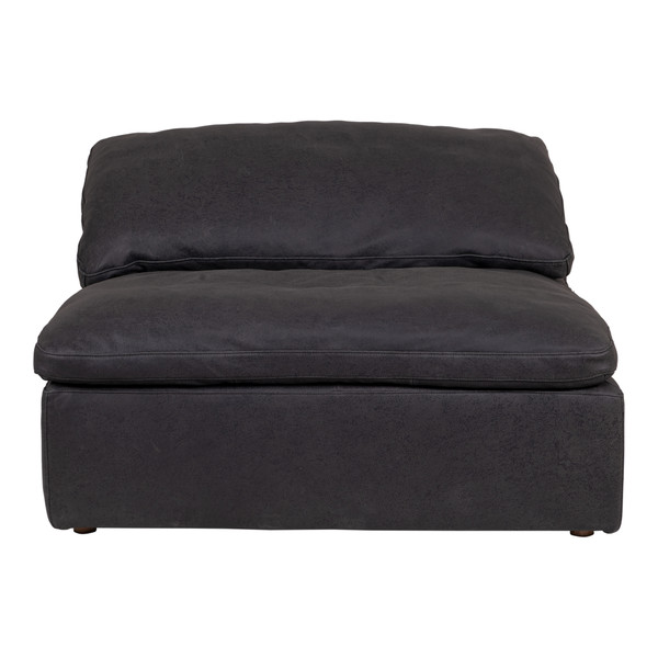 Moes Home Clay Slipper Chair Nubuck Leather Black Yj 1005 02