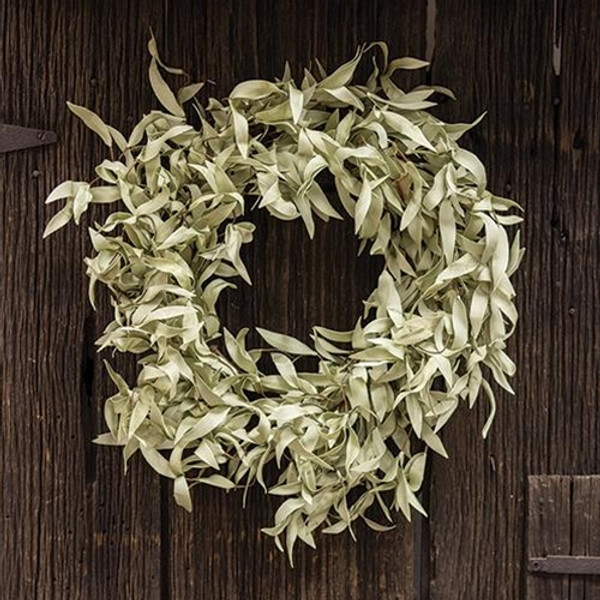 Flocked Leaves Wreath 24 Fisb72660 By Cwi Gifts