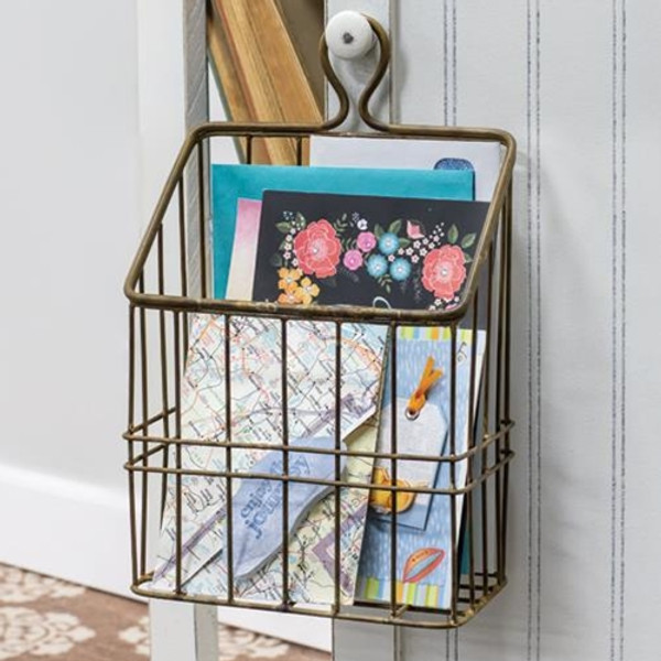 Rustic Gold Metal Wall Basket G13919 By Cwi Gifts