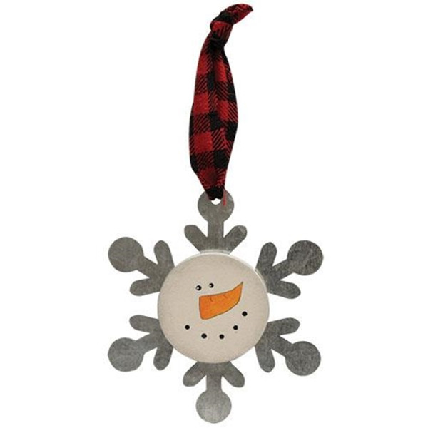 Snowman Head Metal Snowflake Ornament G34680 By Cwi Gifts