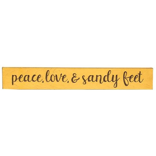 Peace Love Sandy Feet Engraved Sign 24 G9298 By Cwi Gifts