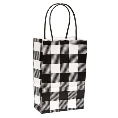 Black White Buffalo Check Gift Bag Small Gbwplaidp By Cwi Gifts