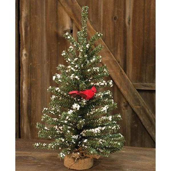Cwi Snowy German Twig Tree With Cardinal 24 Fisb68303
