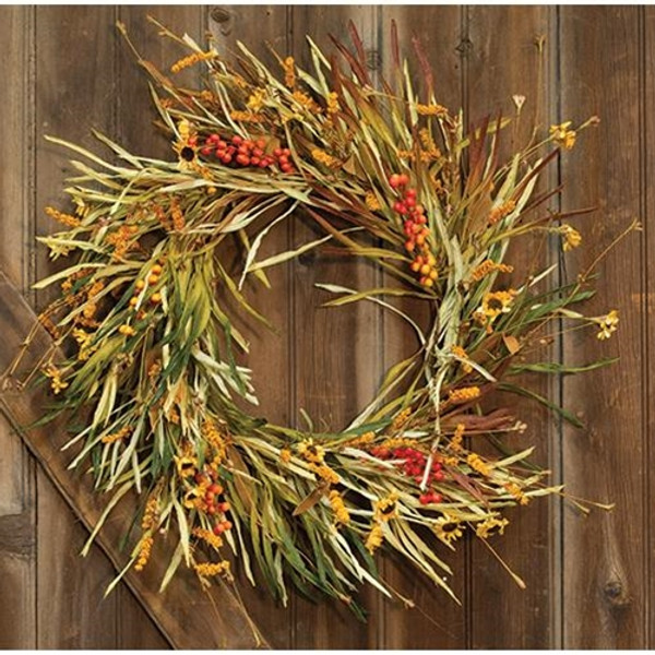 Cwi Wild Sunflower Grass Wreath 22 Fisb68850